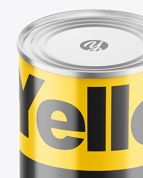 Tin Can with Glossy Finish Mockup PSD #1