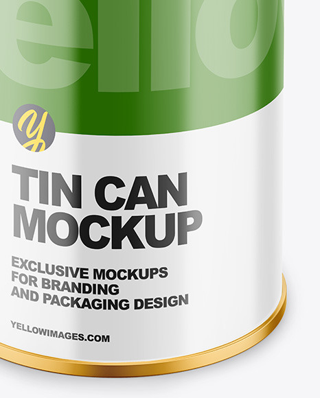 Tin Can with Glossy Finish Mockup PSD #5