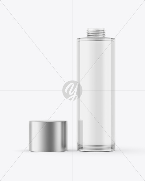 Opened Cosmetic Glass Bottle Mockup