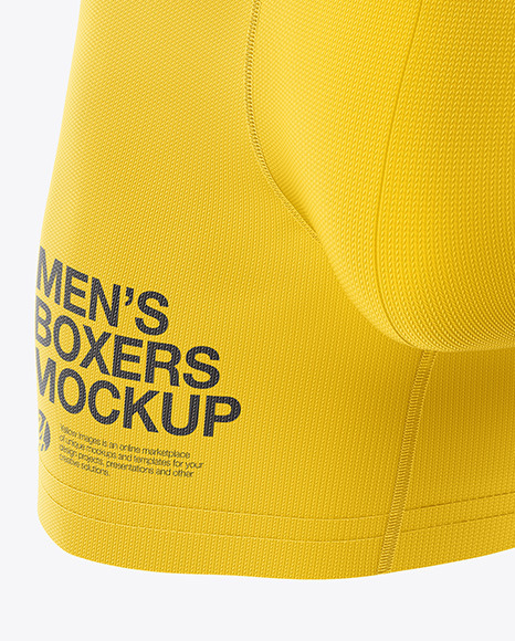 Download Boxer Briefs Mockup Half Side View In Apparel Mockups On Yellow Images Object Mockups