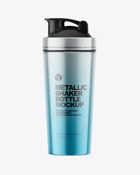Metallic Shaker Bottle Mockup