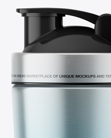 Metallic Shaker Bottle Mockup PSD #2
