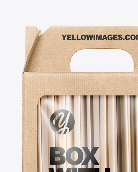 Kraft Box with Tagliatelle Pasta Mockup PSD #2
