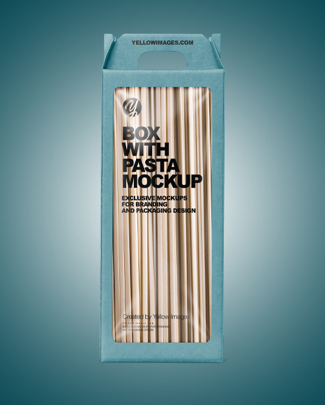 Kraft Box with Tagliatelle Pasta Mockup PSD #6