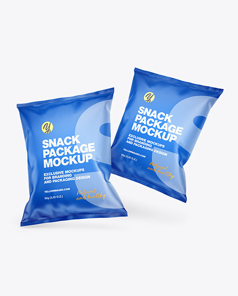 Two Matte Snack Packages Mockup PSD #2