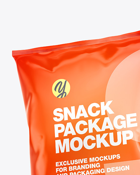 Two Glossy Snack Packages Mockup PSD #1