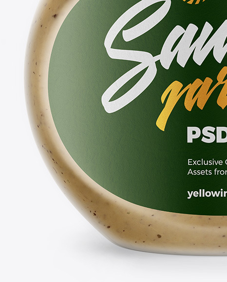 Glass Jar with Mushroom Sauce Mockup PSD #6