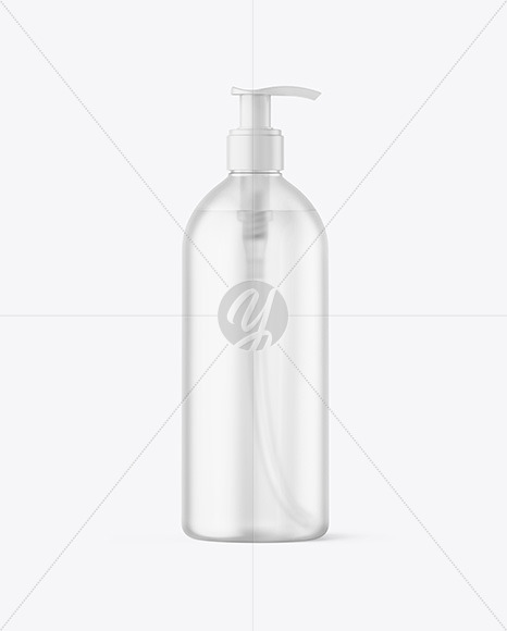 Download 500ml Frosted Cosmetic Bottle With Pump Mockup In Bottle Mockups On Yellow Images Object Mockups