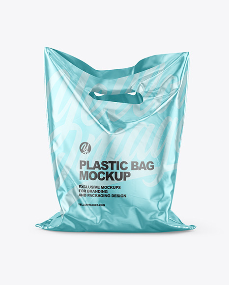 Download Metallic Plastic Carrier Bag Mockup In Bag Sack Mockups On Yellow Images Object Mockups