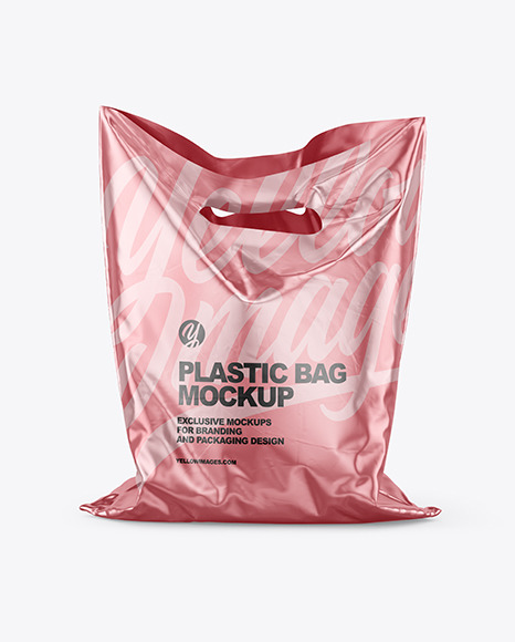 Download Metallic Plastic Carrier Bag Mockup In Bag Sack Mockups On Yellow Images Object Mockups