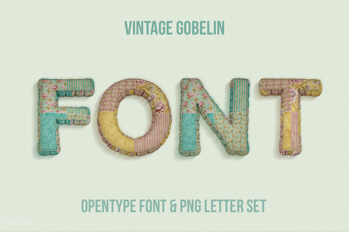 Download Vintage Gobelin Font In Fonts On Yellow Images Creative Store