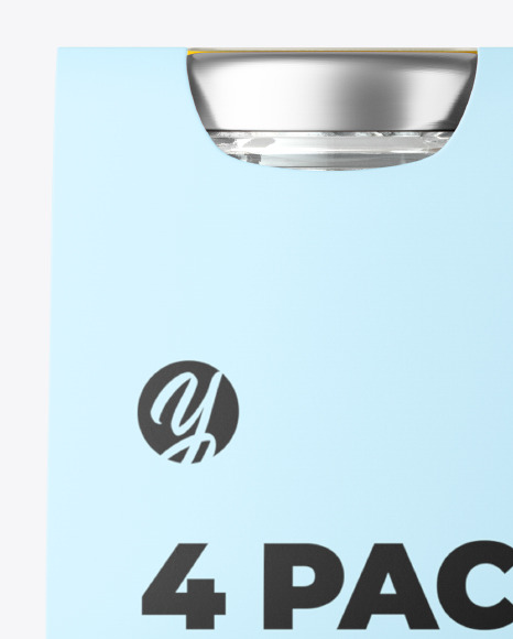 4 Bottles w Milk Pack Paper Carrier Mockup PSD #1