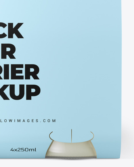 4 Bottles w Milk Pack Paper Carrier Mockup PSD #7