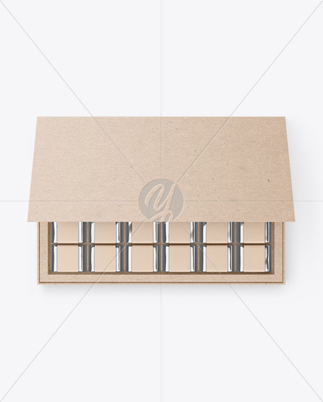 Kraft Paper Box of Chocolate Sweets Mockup PSD #1