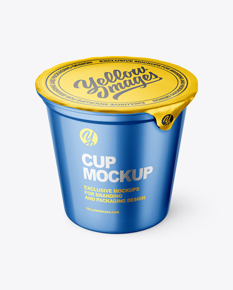 Round Metallic Cup With Aluminium Foil Cap Mockup PSD #2