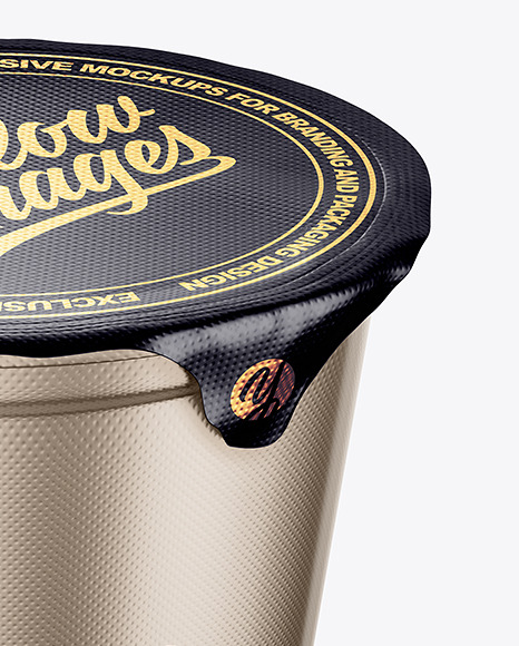 Round Metallic Cup With Aluminium Foil Cap Mockup PSD #6