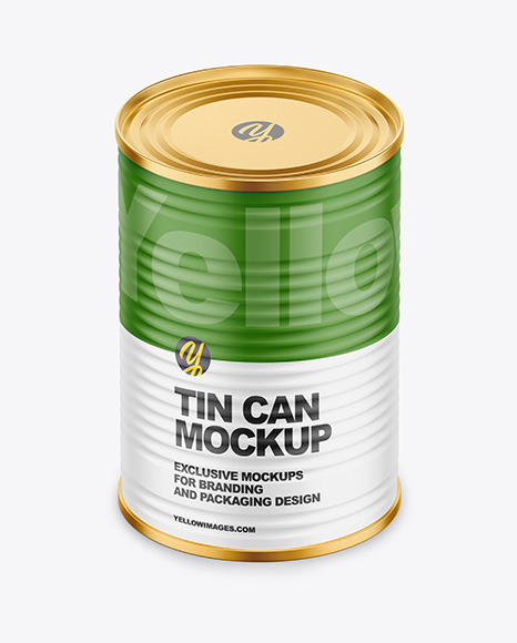 Tin Can with Matte Finish Mockup PSD #2
