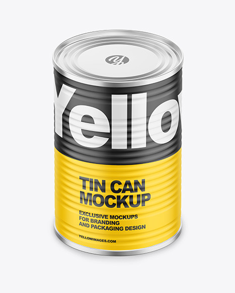 Tin Can with Matte Finish Mockup