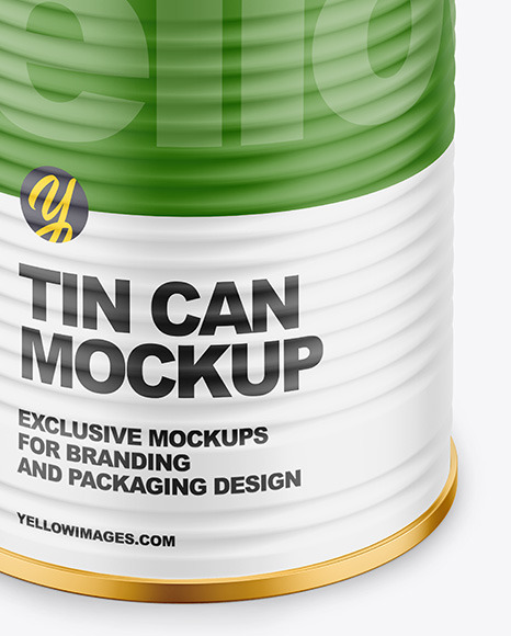 Tin Can with Matte Finish Mockup PSD #6