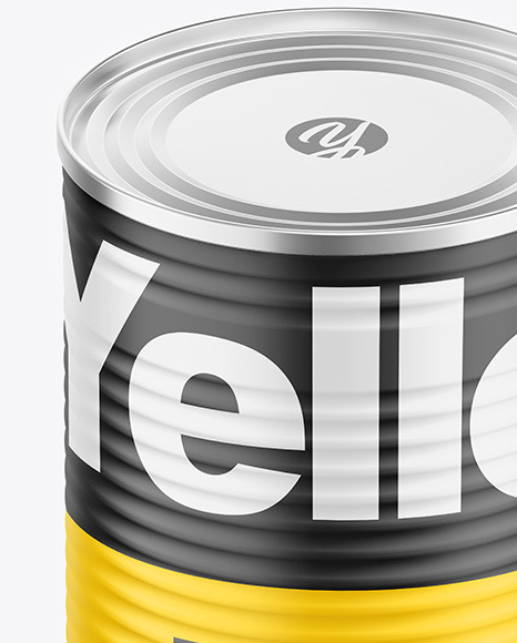 Tin Can with Matte Finish Mockup PSD #7