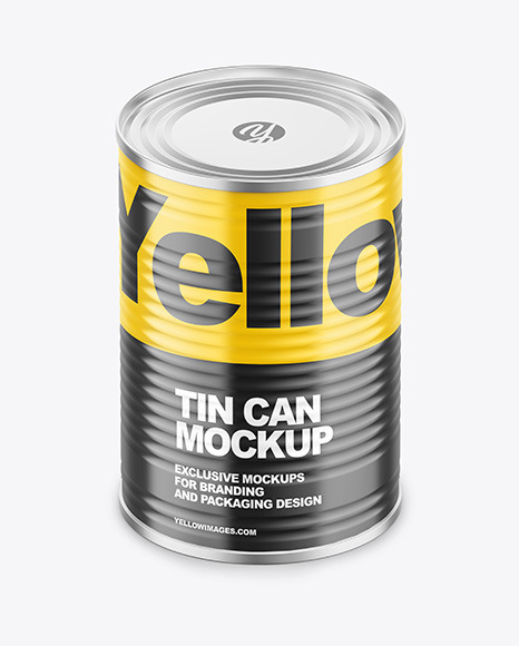 Tin Can with Glossy Finish Mockup