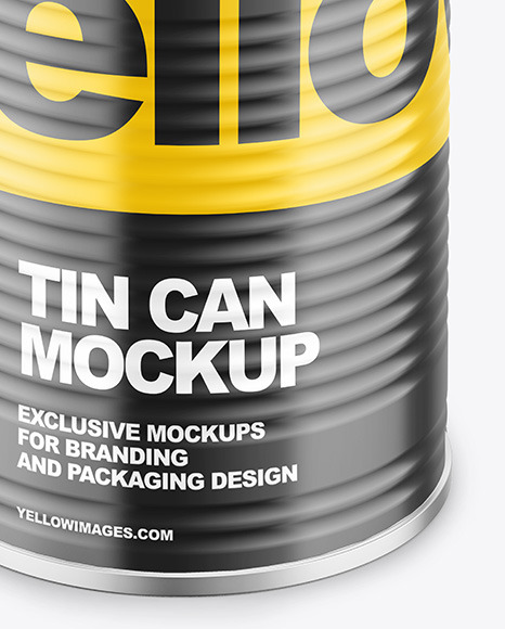 Tin Can with Glossy Finish Mockup PSD #6