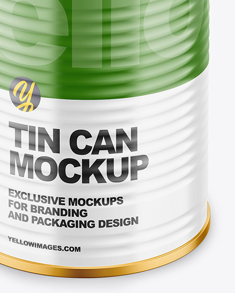 Tin Can with Glossy Finish Mockup PSD #5