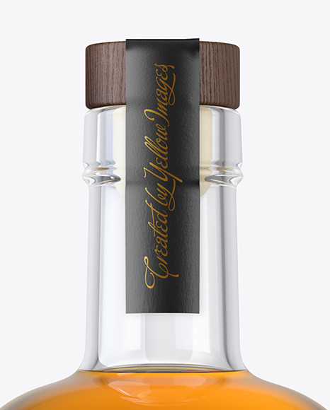 Whiskey Bottle with Wooden Cap Mockup PSD #1