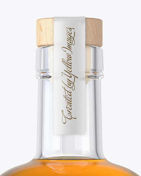 Whiskey Bottle with Wooden Cap Mockup PSD #7