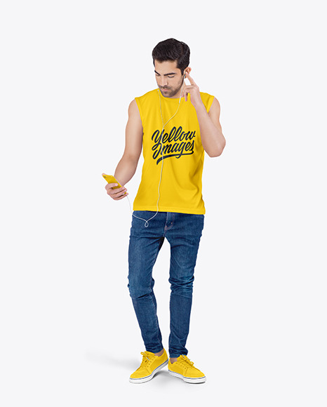 Man in Sleeveless Shirt Mockup