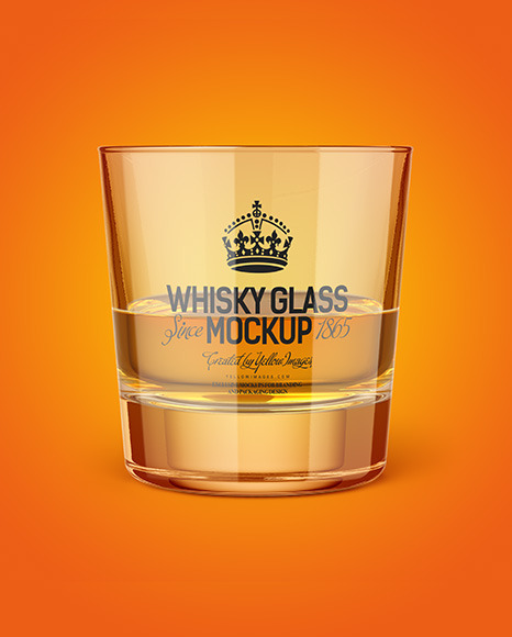 Whisky Tumbler Glass Mockup PSD #3