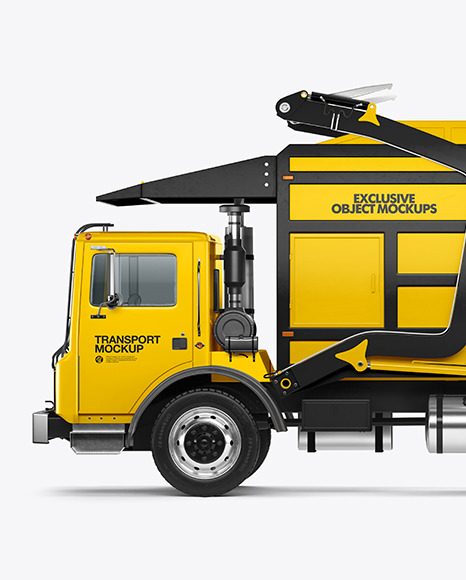 Garbage Truck Mockup - Side View