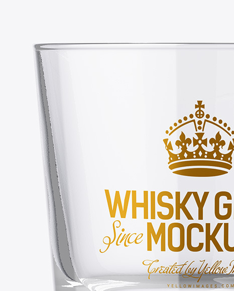 Clear Whisky Tumbler Glass Mockup PSD #1