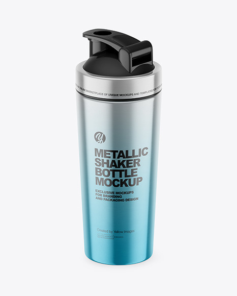 Metallic Shaker Bottle Mockup