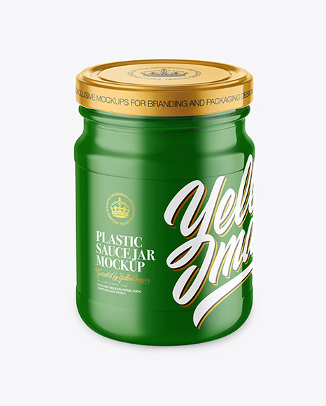 Glossy Plastic Sauce Jar Mockup PSD #1