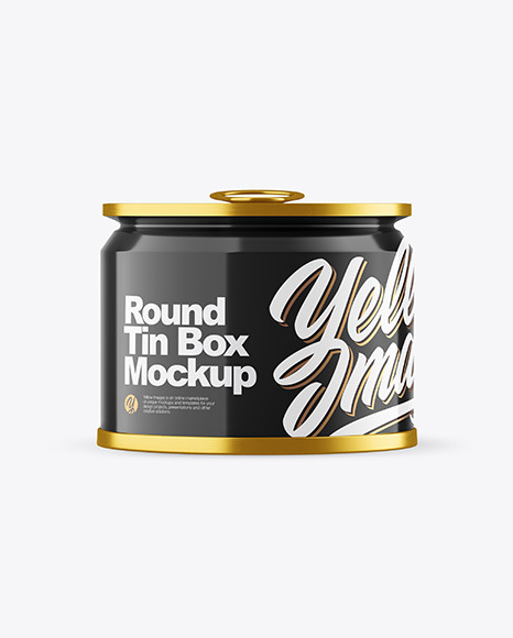 Download Glossy Round Tin Box Mockup In Can Mockups On Yellow Images Object Mockups