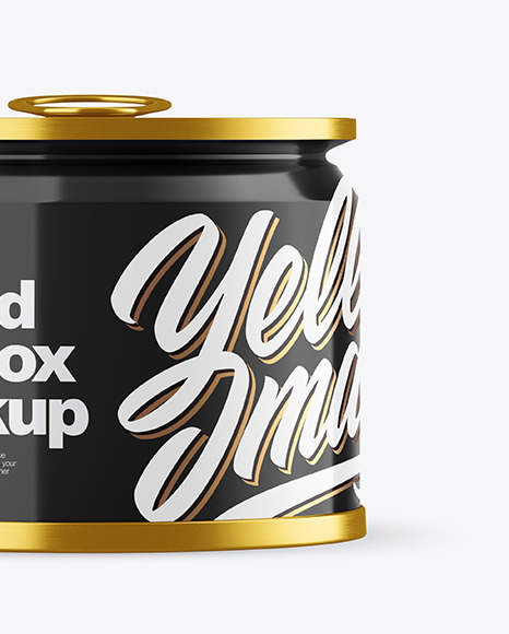 Download Glossy Round Tin Box Mockup In Can Mockups On Yellow Images Object Mockups