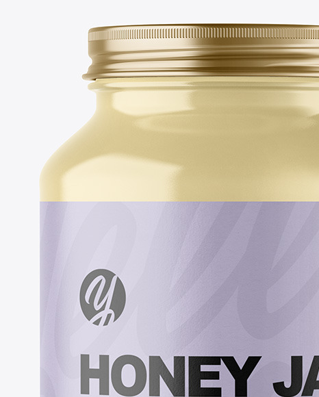 Clear Glass Jar with Creamed Honey Mockup PSD #1