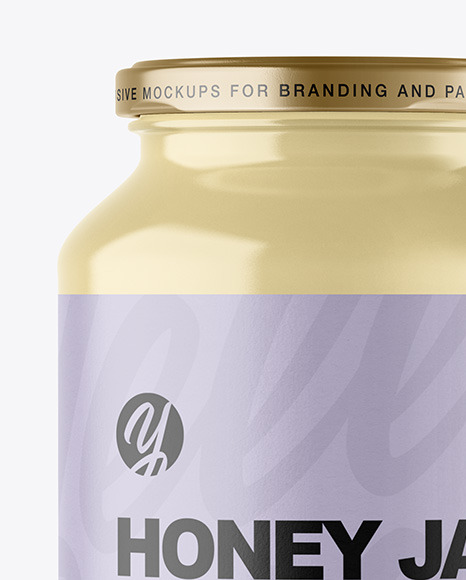 Clear Glass Jar with Creamed Honey Mockup PSD #7