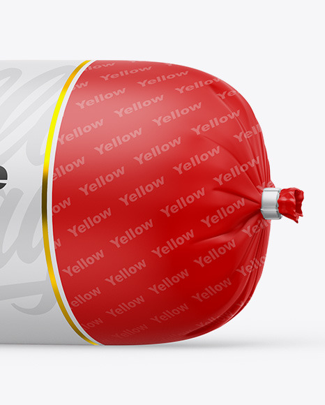 Matte Sausage Chub Mockup PSD #2