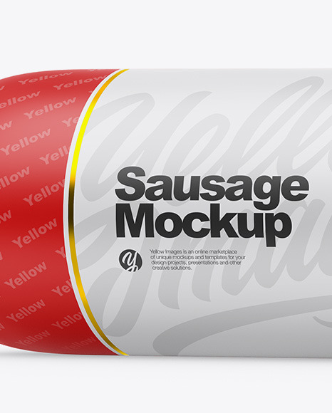 Matte Sausage Chub Mockup PSD #1