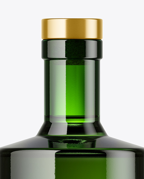 Green Glass Bottle with Wooden Cap Mockup PSD #6