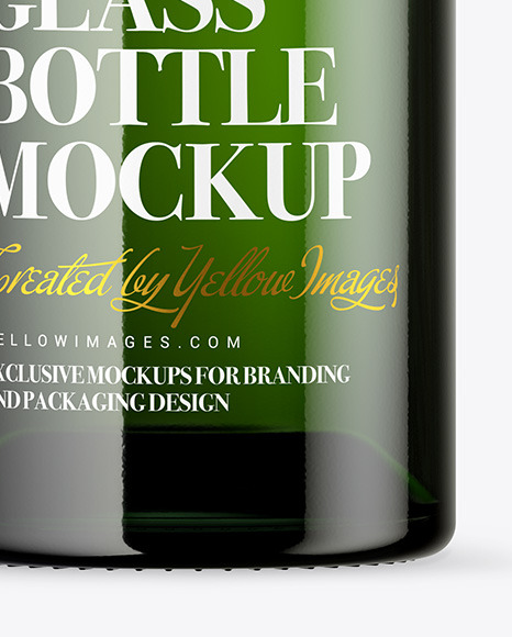 Green Glass Bottle with Wooden Cap Mockup PSD #7
