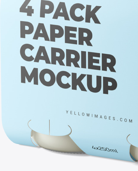 4 Bottles w  Milk Pack Paper Carrier Mockup PSD #6