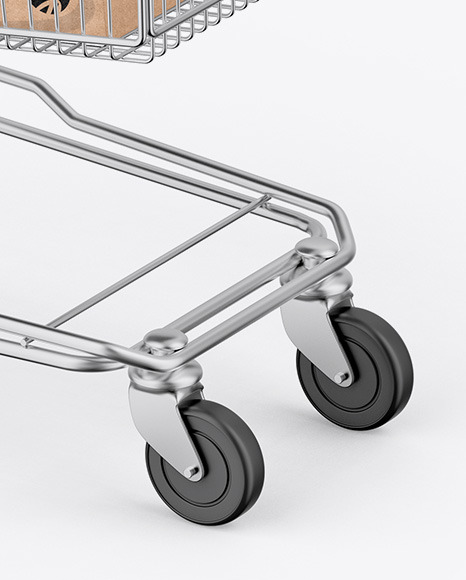 Shopping Cart W  Kraft Boxes Mockup PSD #4