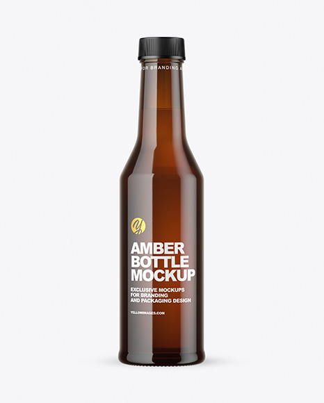 Amber Glass Bottle Mockup