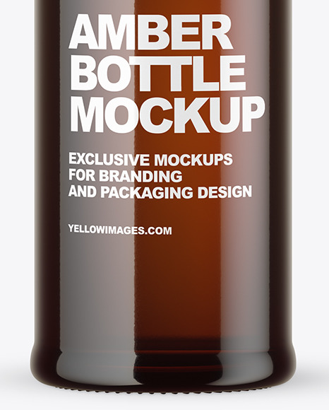 Amber Glass Bottle Mockup PSD #1