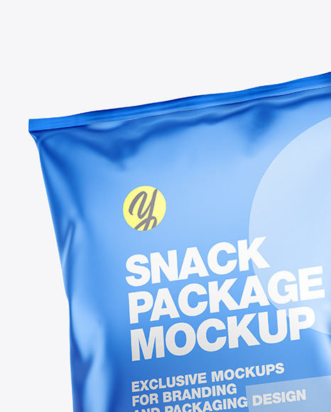 Download Two Matte Metallic Snack Packages Mockup In Bag Sack Mockups On Yellow Images Object Mockups