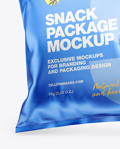 Two Matte Metallic Snack Packages Mockup PSD #7