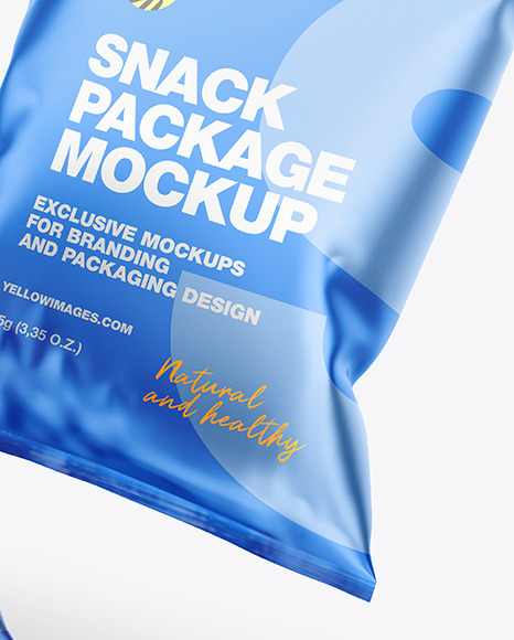 Download Two Matte Metallic Snack Packages Mockup In Bag Sack Mockups On Yellow Images Object Mockups